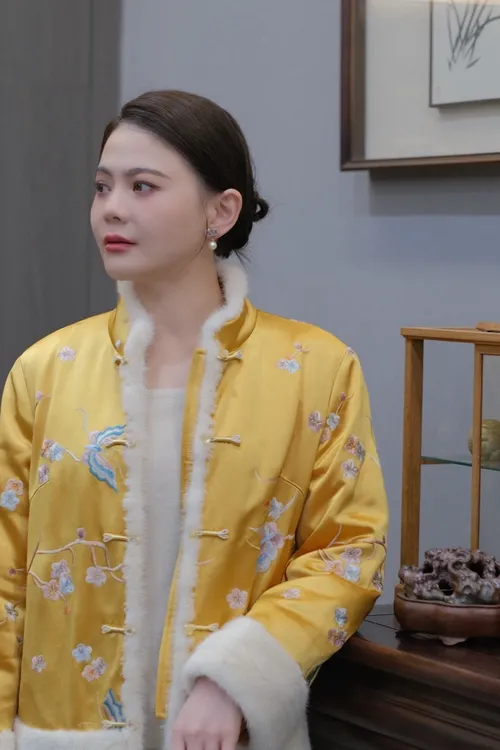 珽珽同款鹅绒中式外套新中式中国风
