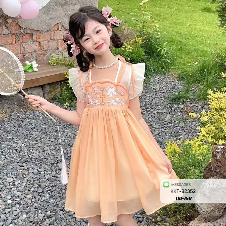 汉服女童夏款儿童古风超仙襦裙中国风2024新款花神古装连衣裙女款