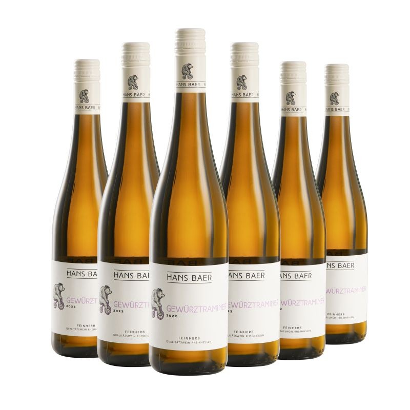 2瓶/6瓶德国原瓶进口瀚斯小熊琼瑶浆半干白葡萄酒750ml荔枝蜜瓜香