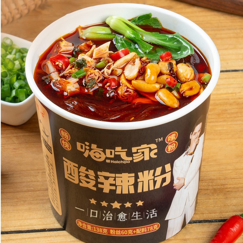 嗨吃家张顺心酸辣粉桶装速食黑金明星版大嗨免煮冲泡即食大桶粉丝