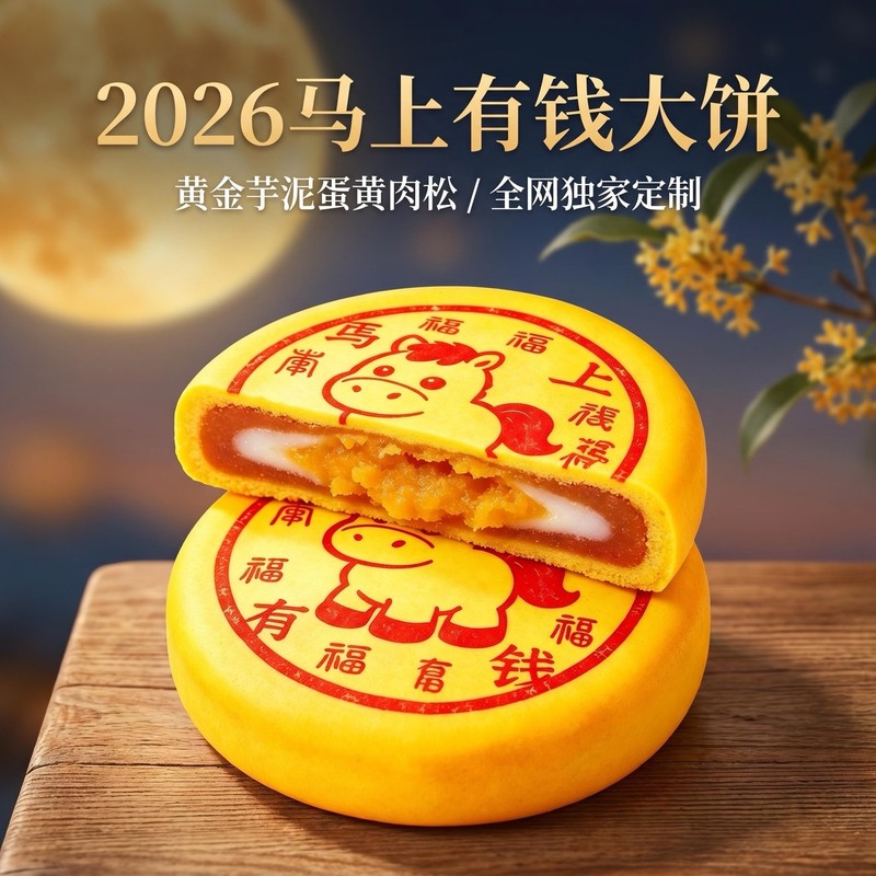 黄金万两月饼礼盒大福饼酥饼雪媚娘蛋黄肉松中秋月饼糕点商超同款