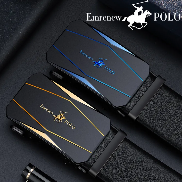 EMRENEWPOLO/安普里保罗牛皮 自动扣 时尚百搭裤腰带