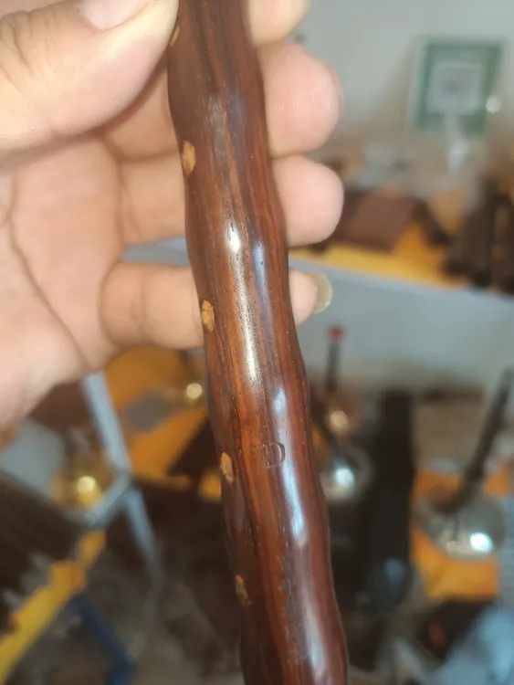 百年老红木D调唢呐，配刻花碗镀金软木芯子