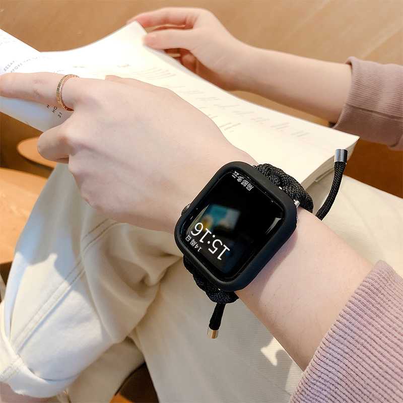 适用iWatch8表带编织AppleWatch9伞绳SE苹果手表带WatchSE编织绳7