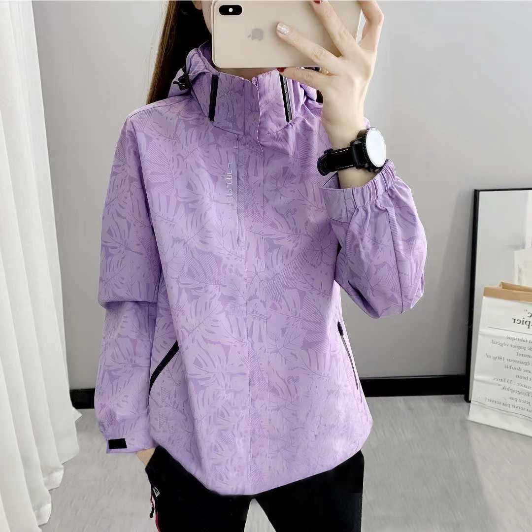 春秋新款户外冲锋衣印花防风防水休闲跑步登山进藏服秋季运动连帽