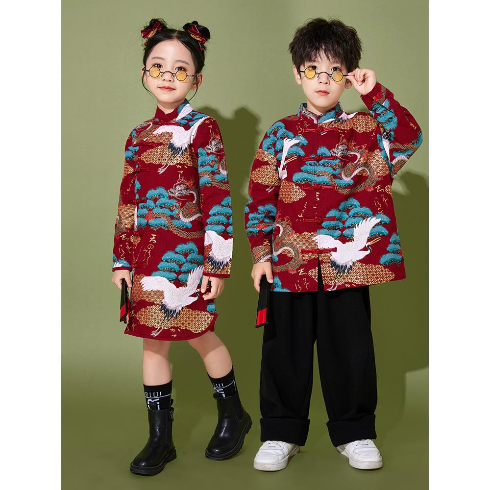 男童拜年服中国风套装汉服儿童唐装龙年中式喜庆本命过年女童礼服