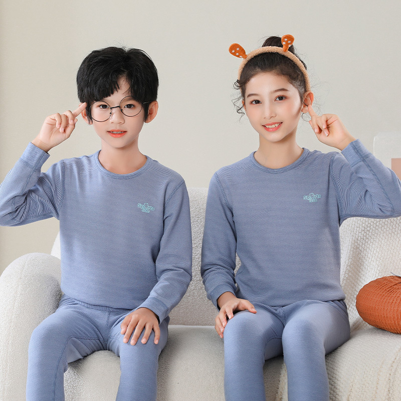 婴儿儿童保暖内衣套装男童德加绒中大童秋衣秋裤女童装秋冬季睡