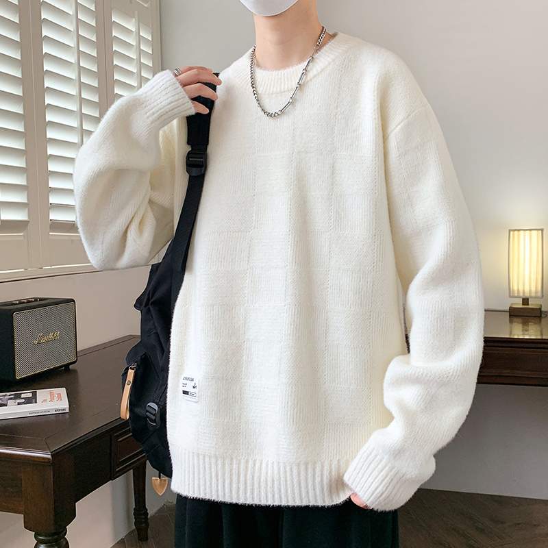 啄木鸟毛衣男冬季2023新款加绒加厚宽松内搭打底针织衫男休闲上衣
