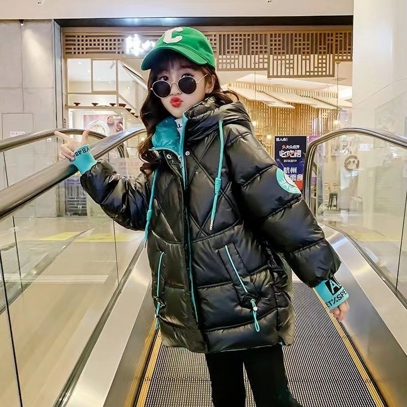 女童棉衣2023年冬季新款洋气加厚免洗亮面保暖棉服儿童装冬装棉袄