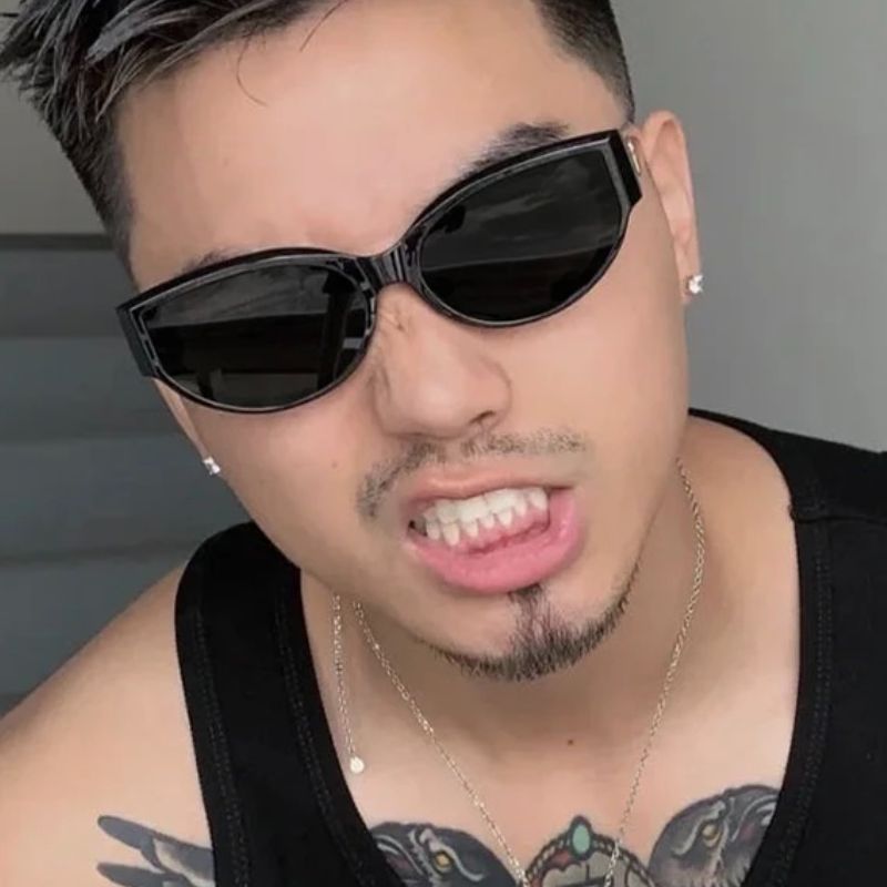 猫眼墨镜复古网红时尚百搭黑色潮流潮人街拍防紫外线太阳镜欧美风