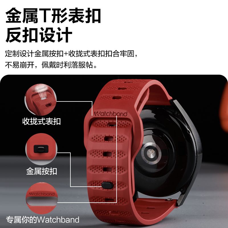 适用小米watch S2手表新款氟橡胶表带运动s1/s1Pro智能color/2_3C数码