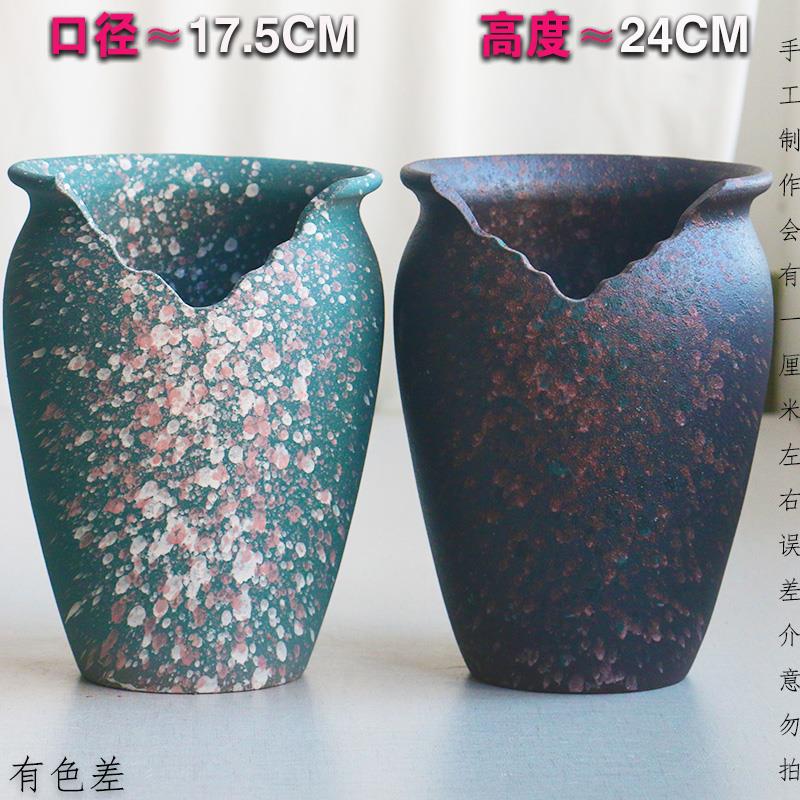 多肉植物花盆大号悬崖老桩缺口切口高盆复古粗陶透气陶罐创意个性