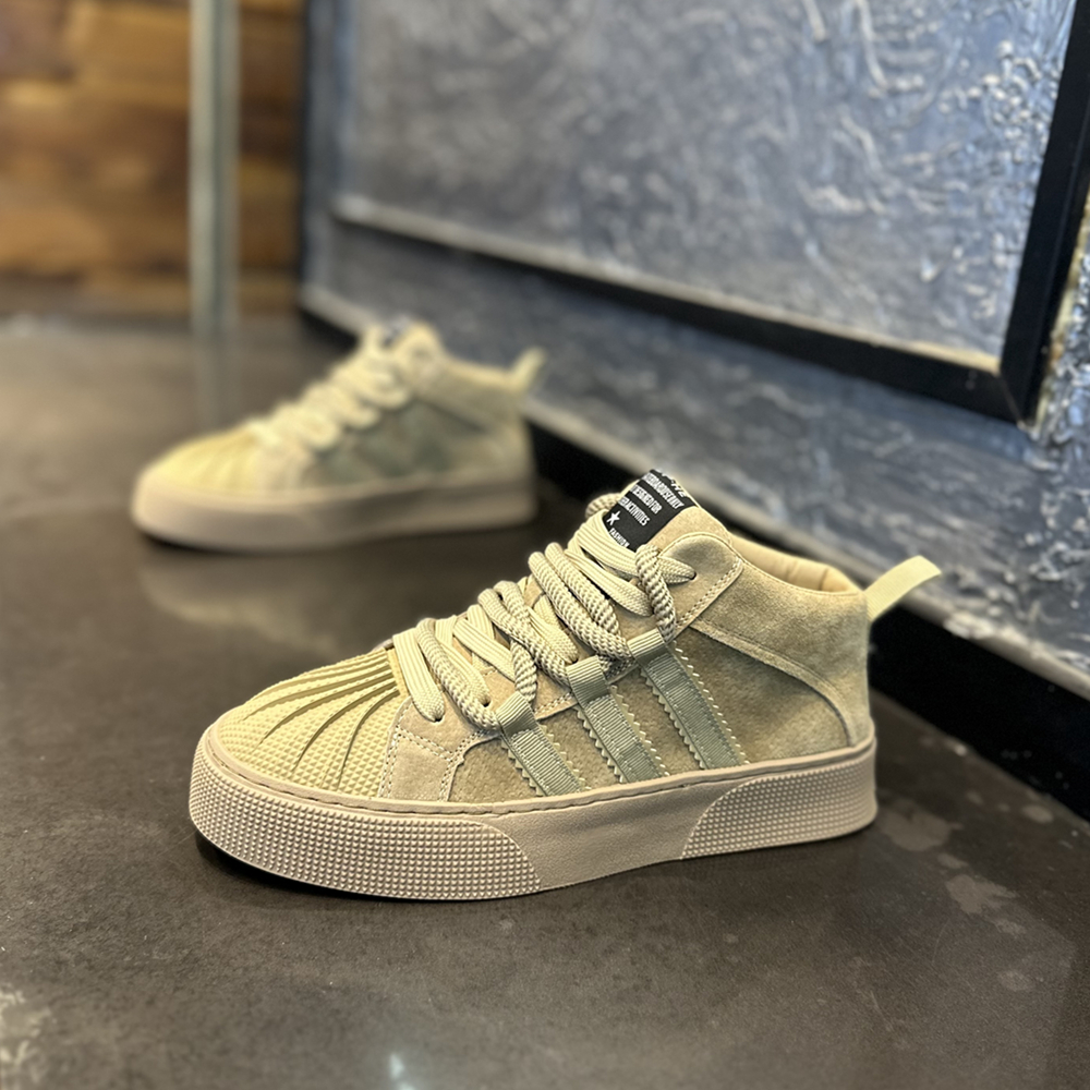 【小扬哥推荐】男鞋秋季新款2024爆款高帮网红翻毛皮贝壳头运动鞋