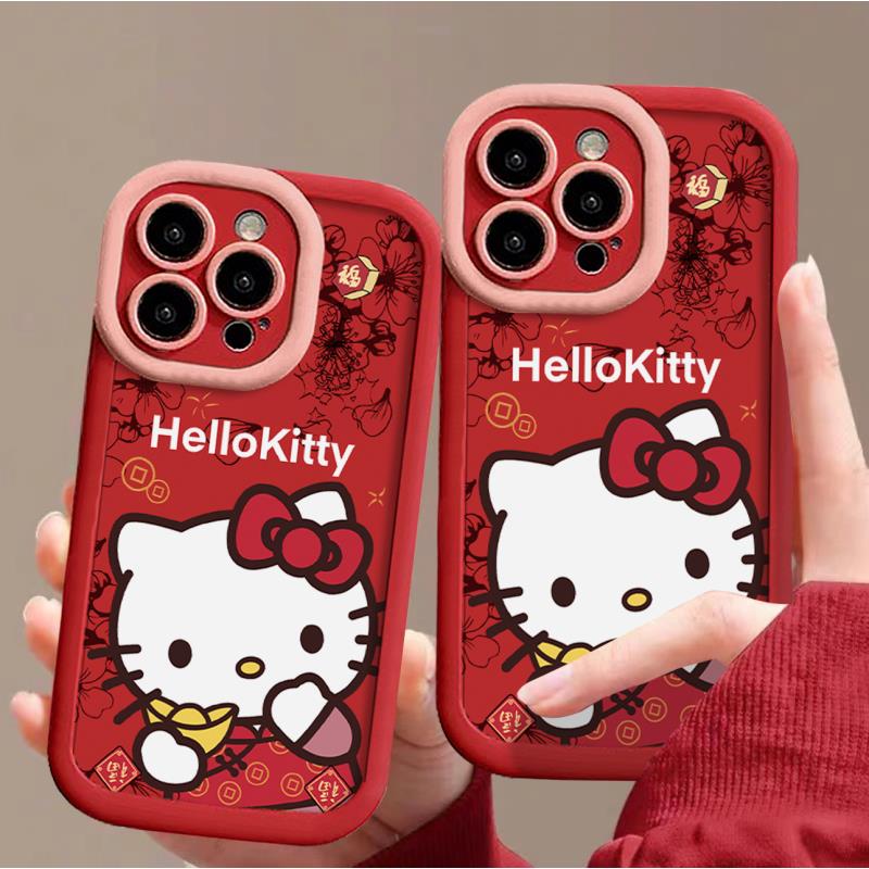 梅花卡通猫适用iPhone15/14/13手机壳苹果小米vivo华为oppo女可爱