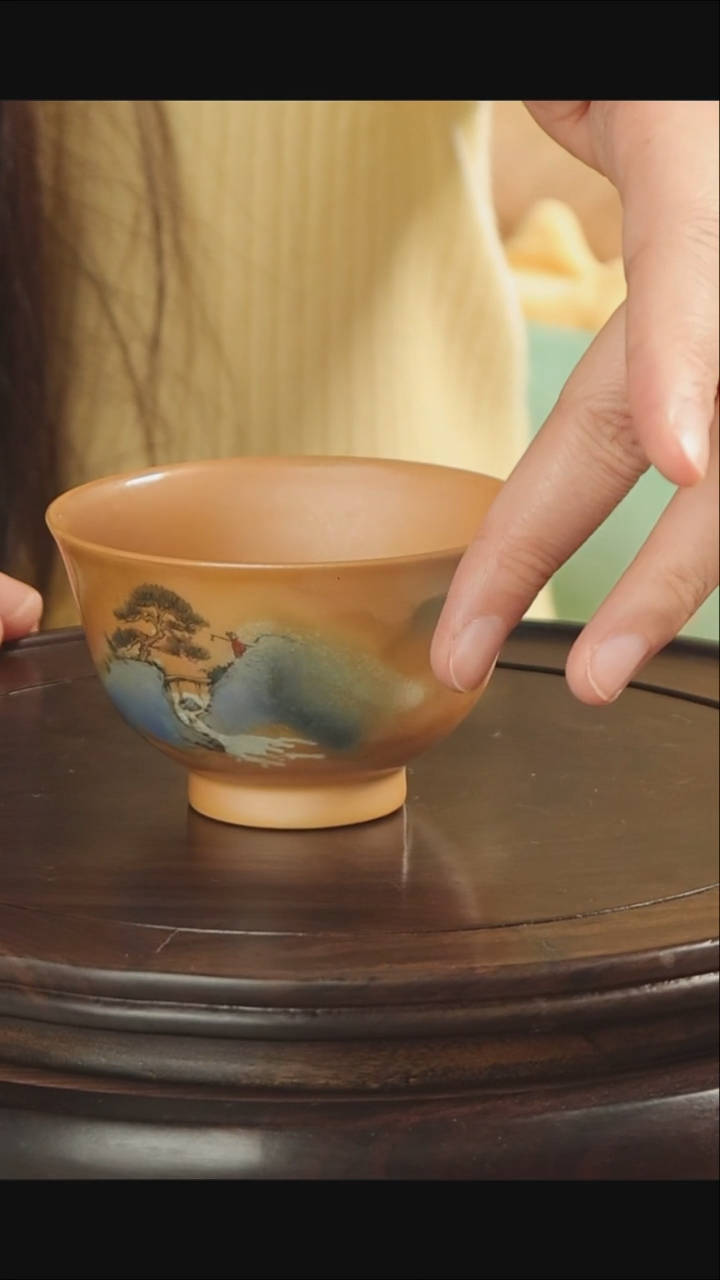 【闪购商品】柴烧手绘柴烧杯1