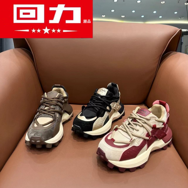回力潮品休闲鞋女鞋2023秋冬新款百搭跑步鞋厚底增高小蛮腰华夫鞋