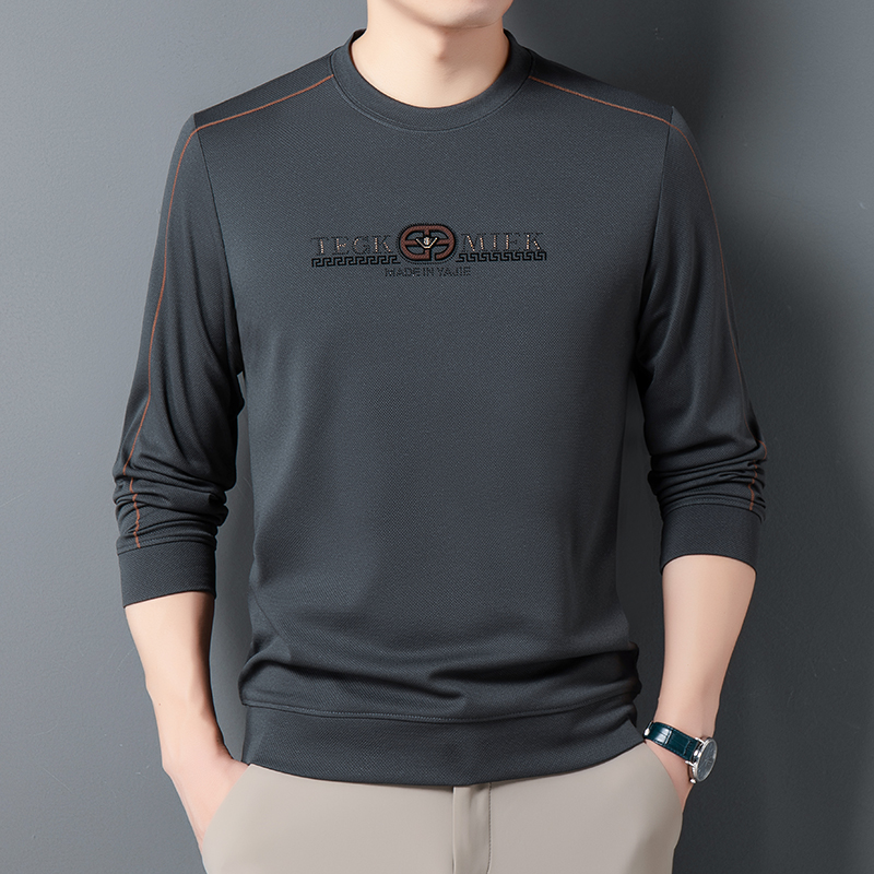 【早秋新品】男士圆领卫衣打底衫长袖休闲宽松高档中年男装百