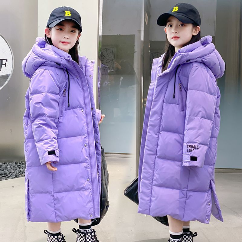 品牌断码儿童长款羽绒服女童过膝2024新款加厚中大童小童洋气男童