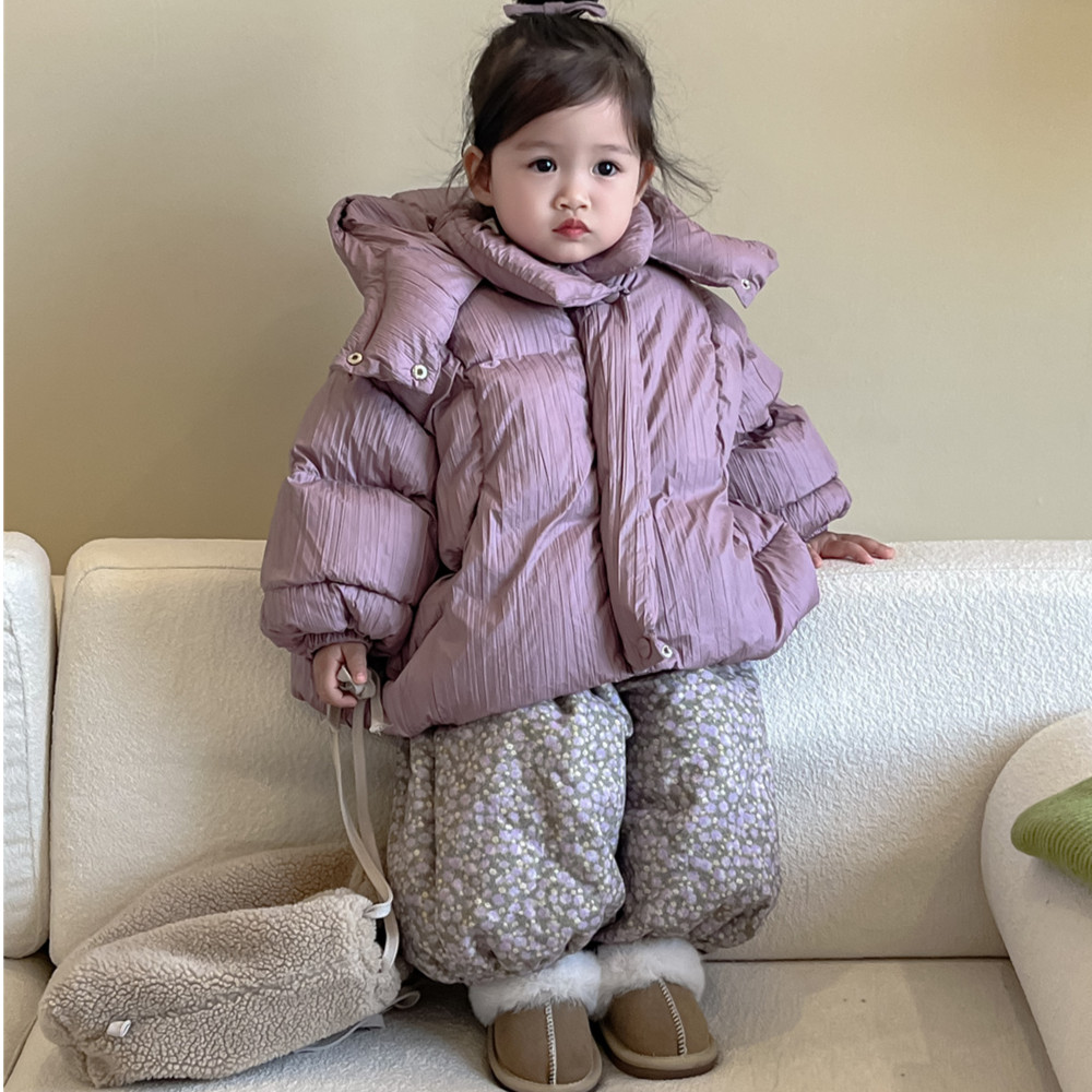 女童冬装白鸭绒羽绒服2023新款洋气韩版加厚女宝宝秋冬外套