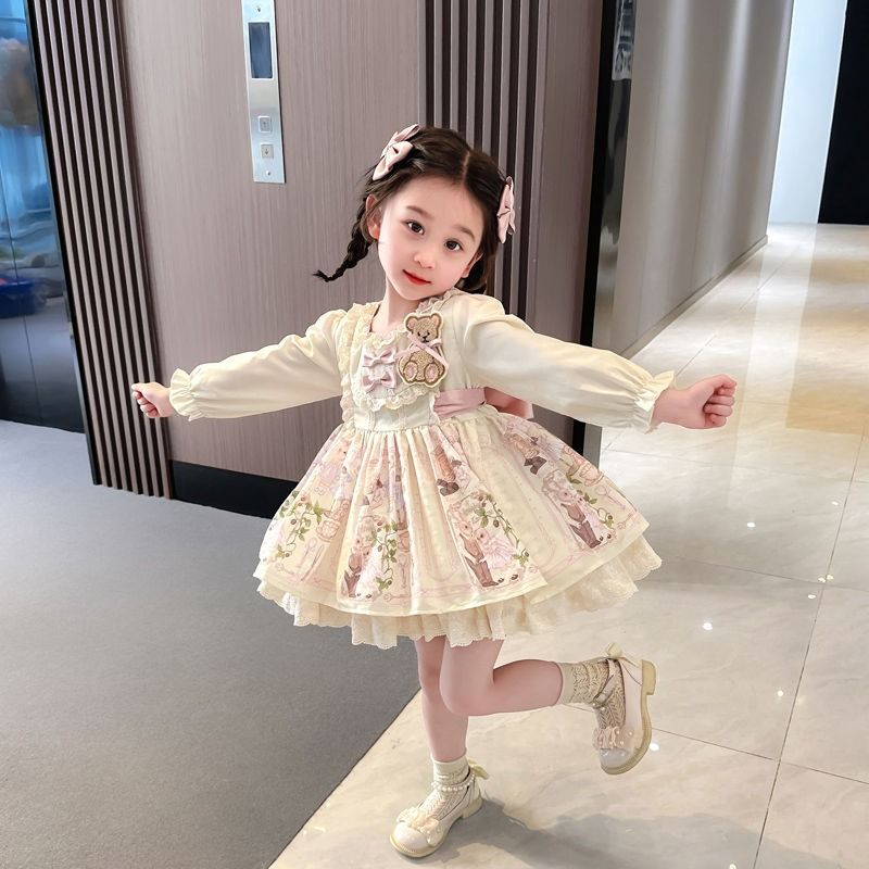 女童秋装长袖洛丽塔公主裙儿童可爱洋气连衣裙宝宝生日礼服蓬蓬裙