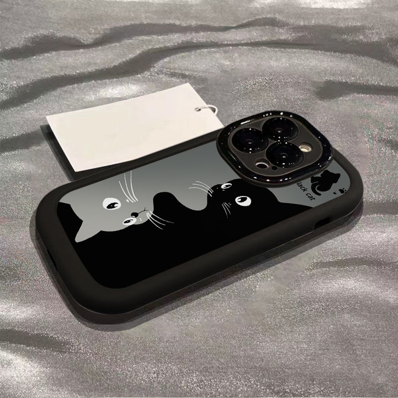 颠倒猫咪苹果14Pro手机壳iPhone11创意15plus防摔12软13艺术xsmax