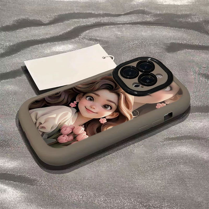 鲜花女孩苹果14promax手机壳iphone15全包13硅胶13pro可爱12p 11