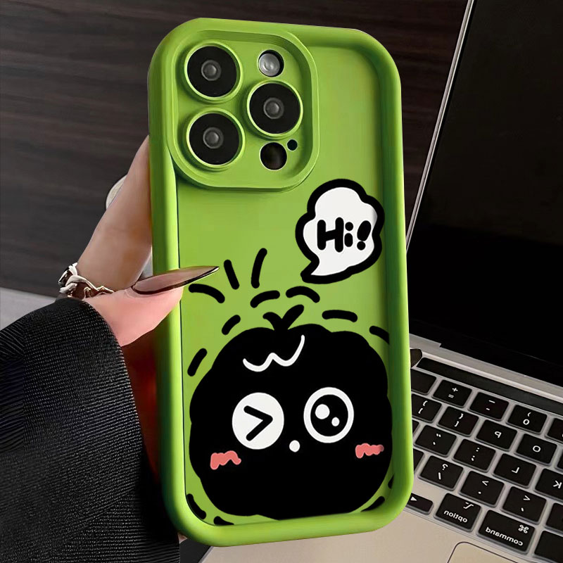 可爱小煤球iPhone15promax苹果14 13 11手机壳高级12pro XS创意