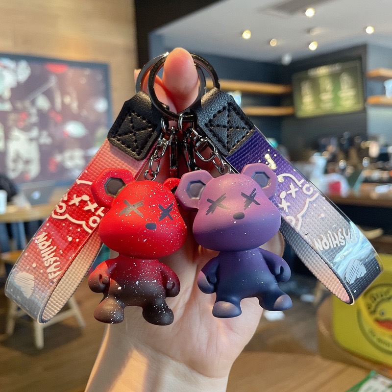 变色龙熊创意钥匙链小熊批发汽车情侣钥匙挂件公仔书包挂饰钥匙扣