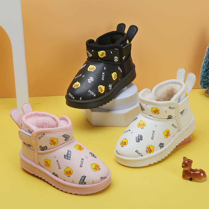 【968】儿童雪地靴冬季新款百搭保暖男女童棉靴子冬鞋防水短靴