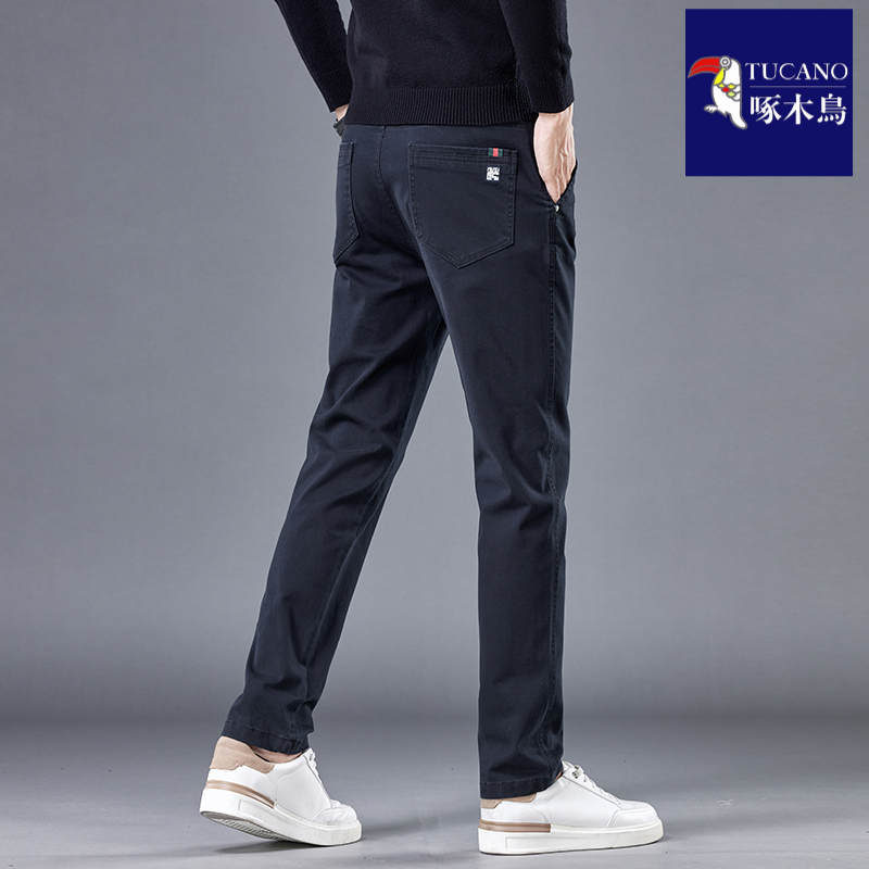 啄木鸟休闲裤男士2024新款春季爆款商务修身直筒百搭官方正品高档