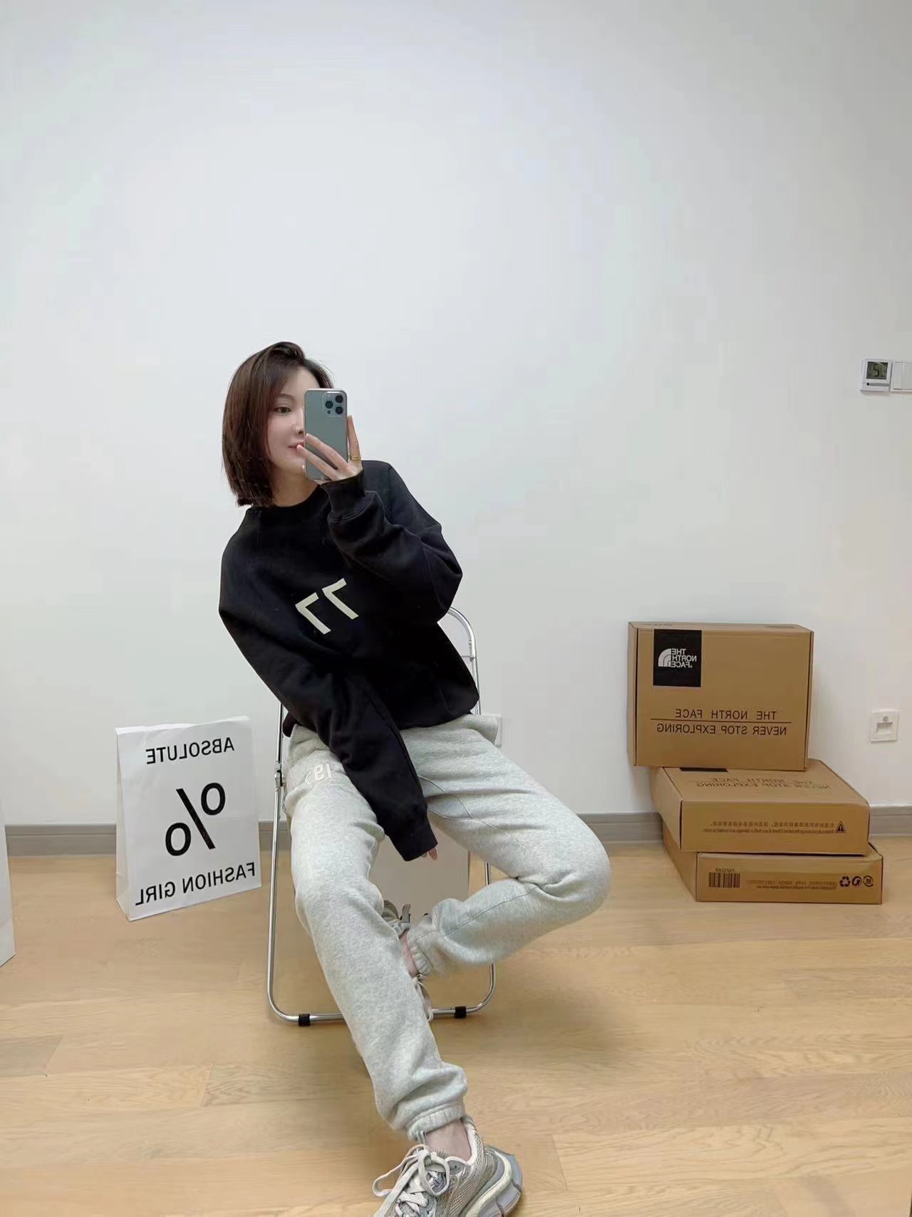 美式休闲卫衣卫裤男女同款内里拉绒