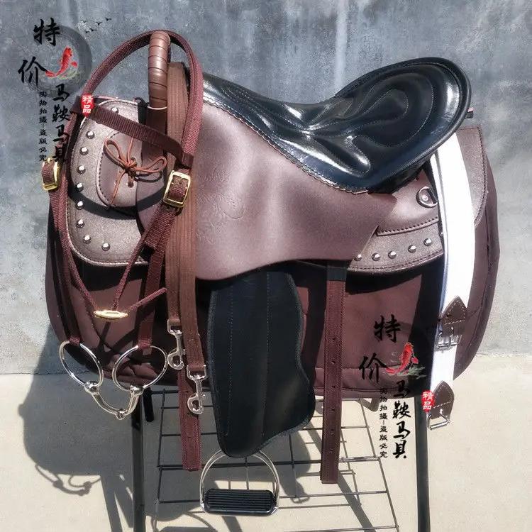 大马游客鞍特价马鞍子全套马具新款护腿牛皮游客鞍内蒙古耐力马鞍