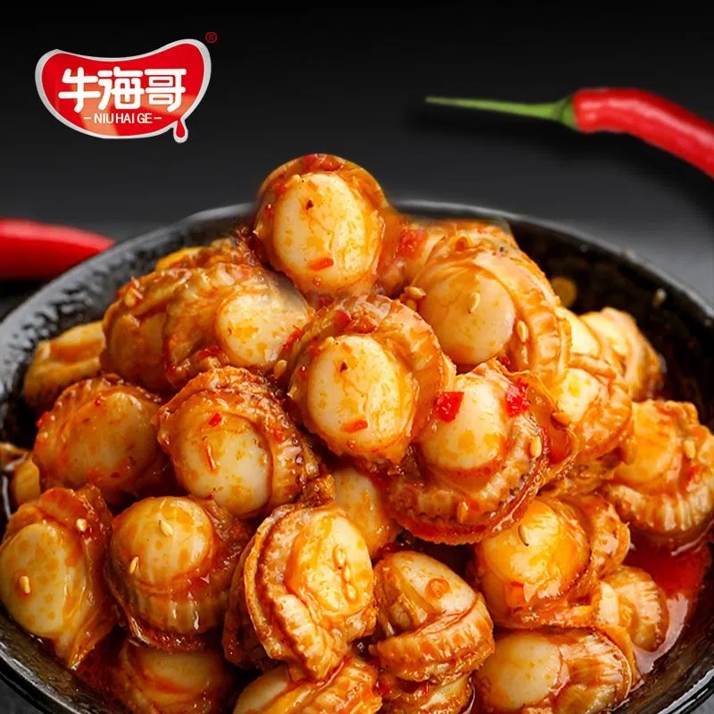 牛海哥鲍鲜蒜蓉扇贝香辣即食爆炭烧海鲜休闲解馋下饭味休闲零食品