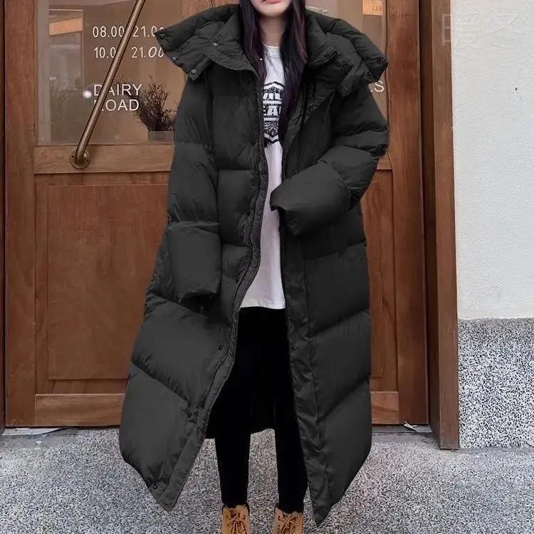 温暖冬款新羽绒服女长款过膝冬季新款韩版加厚棉衣面包服