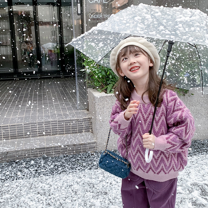 女童毛衣冬装2023新款洋气儿童加厚秋冬款针织衫冬季打底毛线上衣