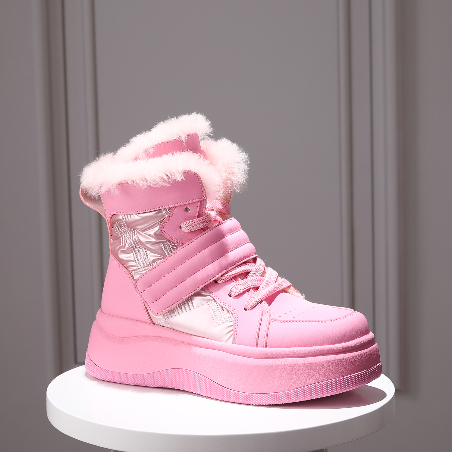 【万万】时尚芭比  雪地靴增高6cm   186-40