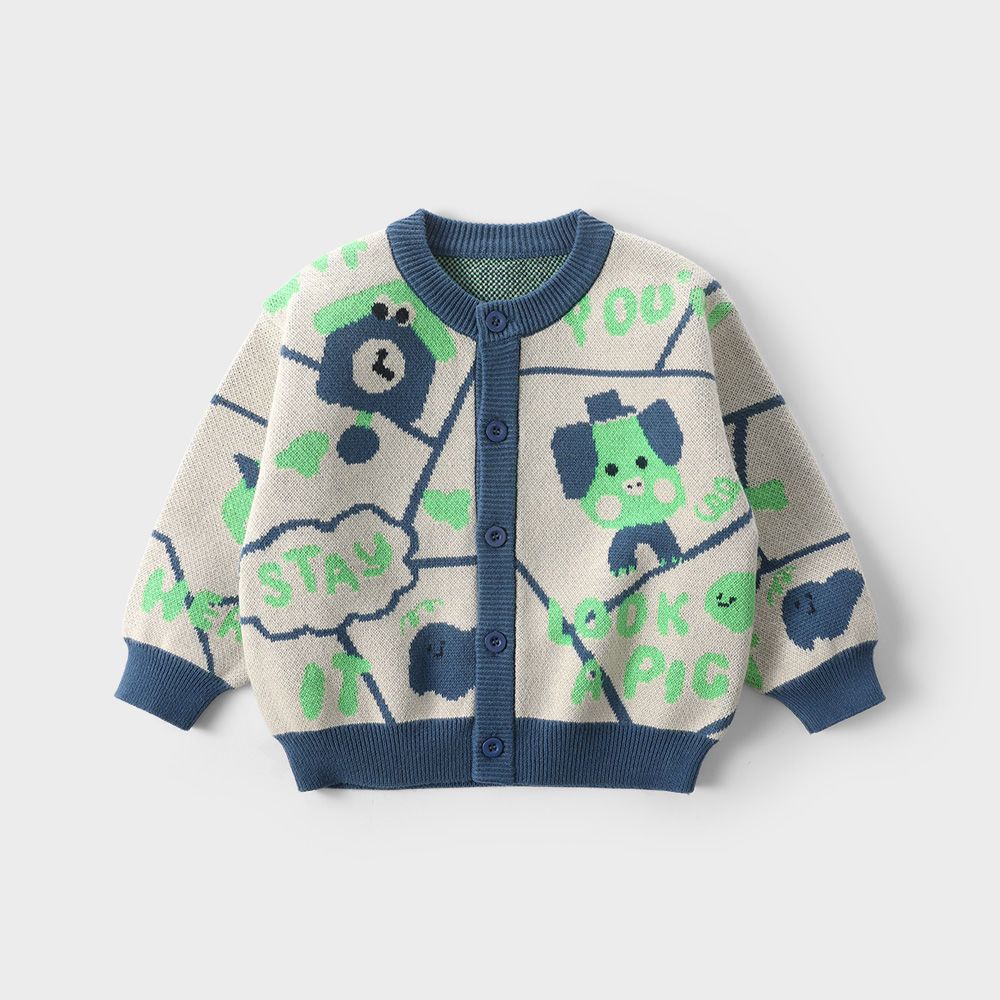 童装男童毛衣开衫2023春季新款宝宝针织衫儿童外套女童针织衫