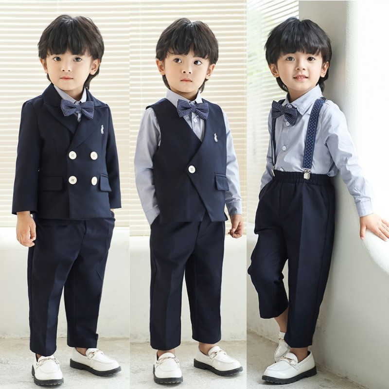 儿童周岁礼服男宝宝小西装秋天2023高端花童男童婚礼服装秋季西服