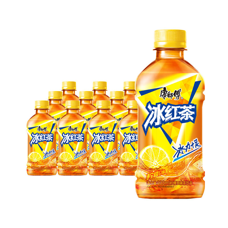 康师傅冰红茶330ml*6瓶整箱柠檬味下午茶夏日饮料茶饮品饮料