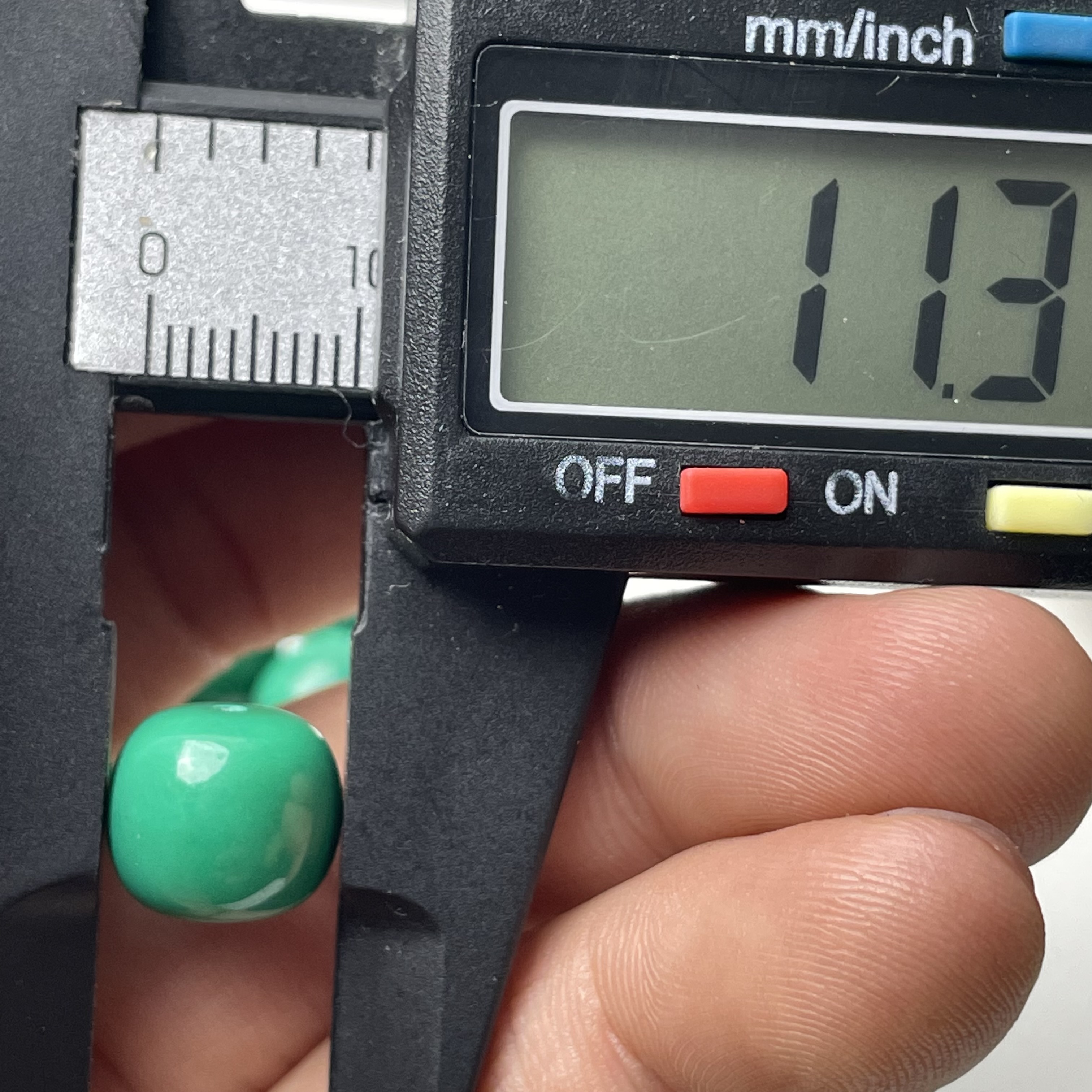 【人工处理】湖北竹山高瓷卡11mm老型人工处理松石