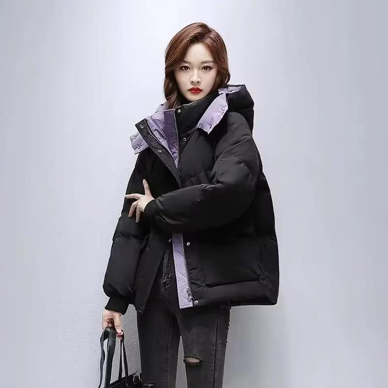 CxcvcK反季服女短款2023年新款冬季连帽小个子韩版加厚保暖外套