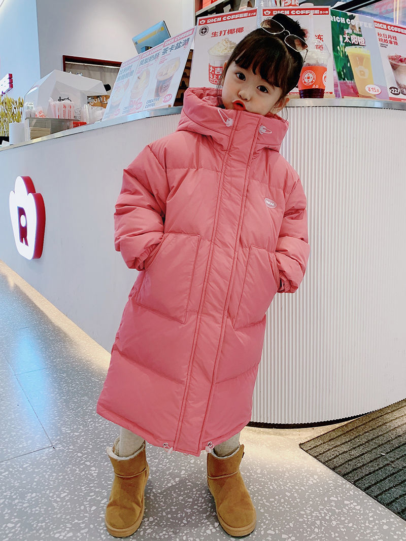 儿童羽绒服男童女童2022新款洋气过膝长款加厚小童中童大童