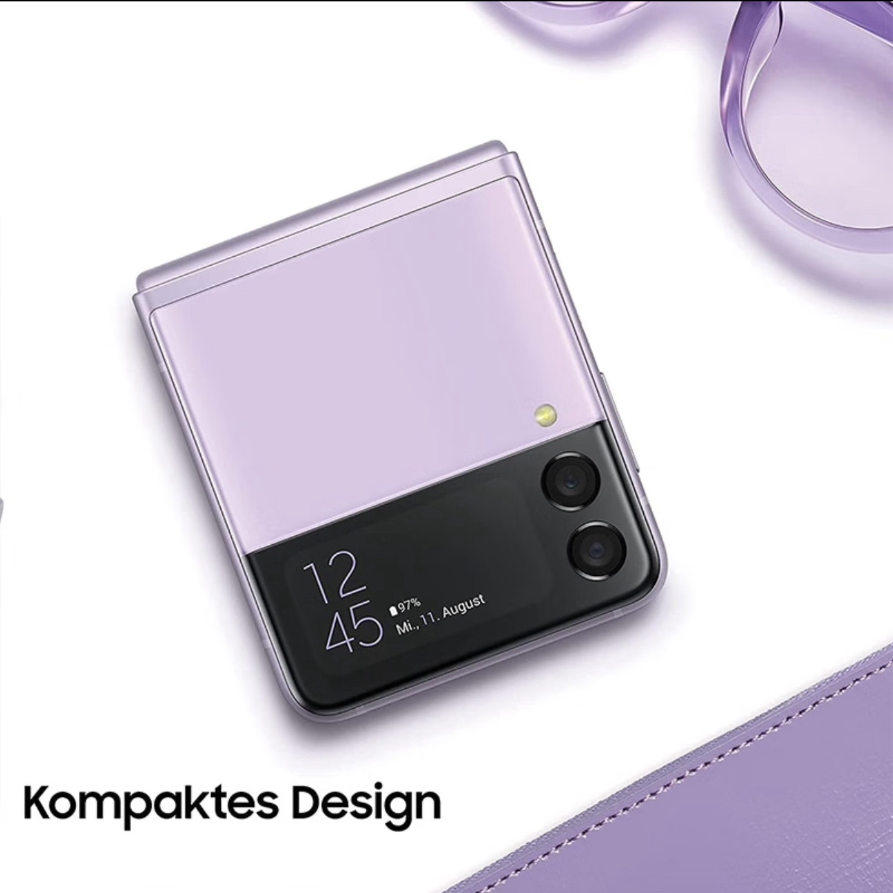 90新 Samsung/三星 Z flip 3轻薄紫色优品折叠屏手机