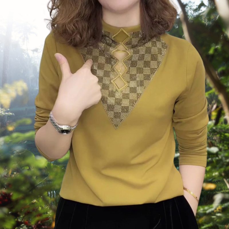 中高领保暖内衣女2023秋冬新款洋气加厚加绒秋衣中年女装打底衫潮