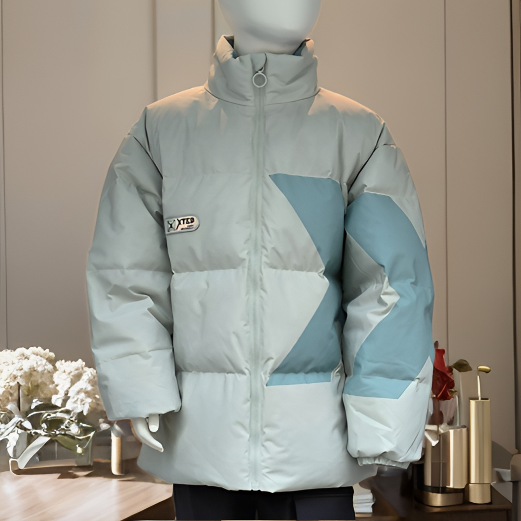 男童装商场同款儿童羽绒服23冬季新款中大童潮流立领宽松连帽外套
