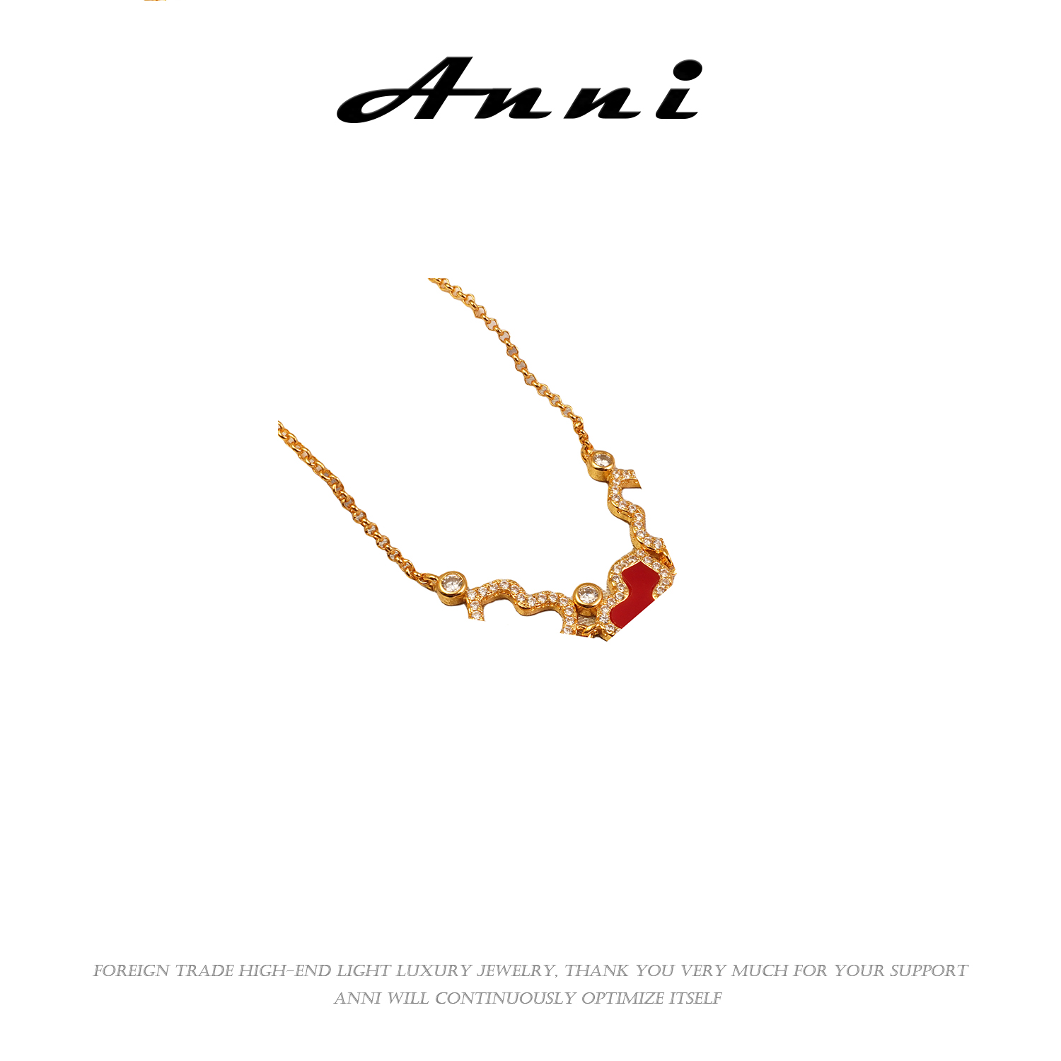 铜合金项链 Anni轻奢【D1242】时尚气质可爱百搭小众简约耳饰项链10