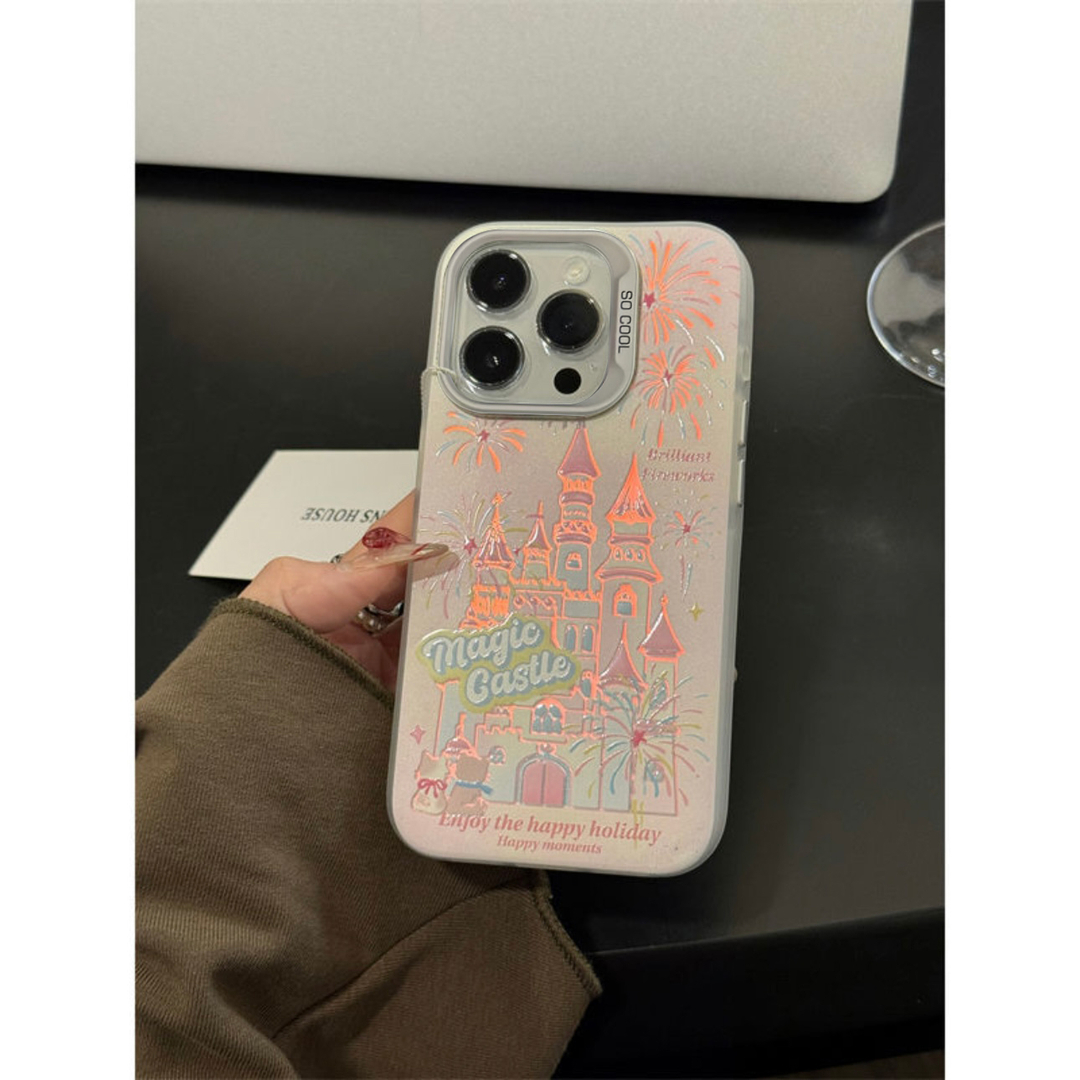 ins烟花城堡适用苹果15iphone14promax手机壳元气壳IMD双层小众13