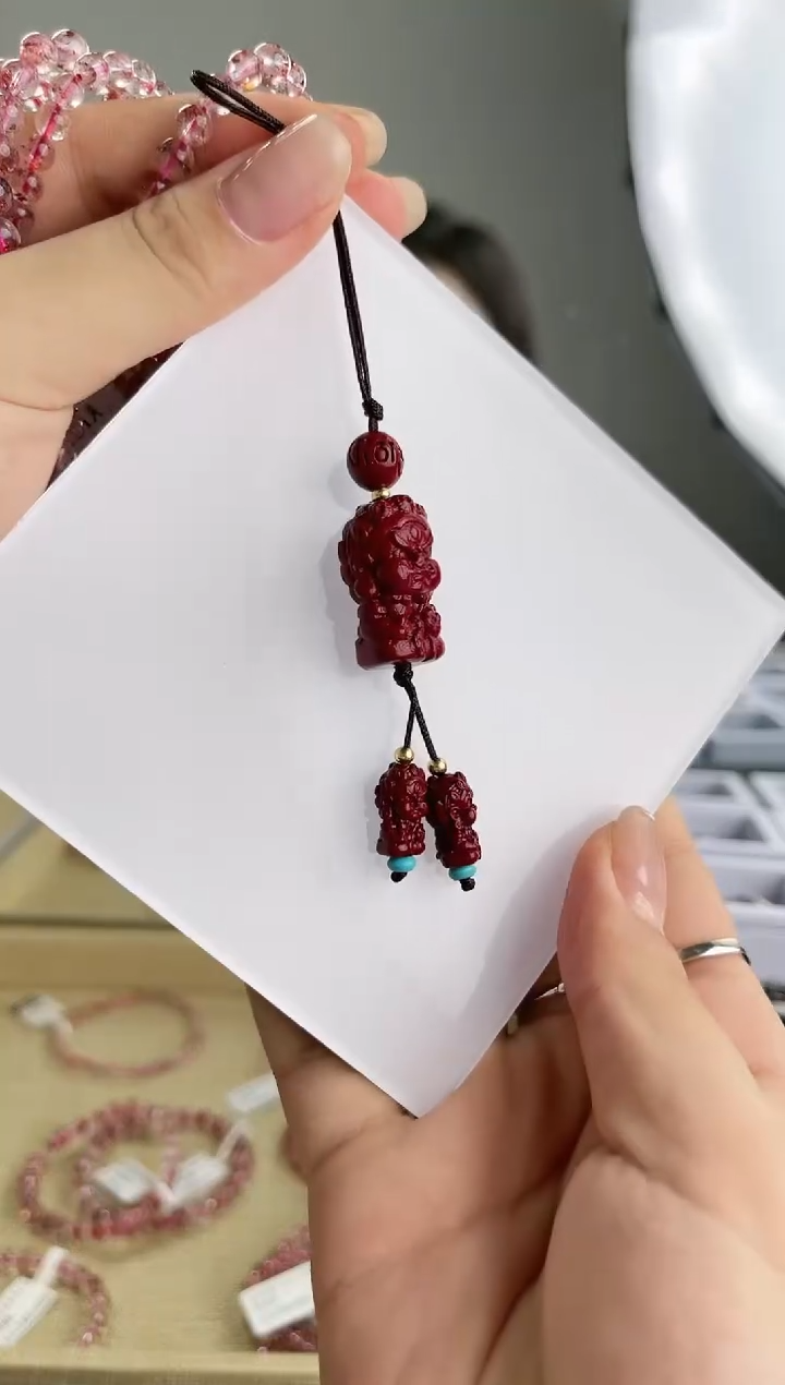【闪购商品】水晶手机链未镶嵌朱砂手机链