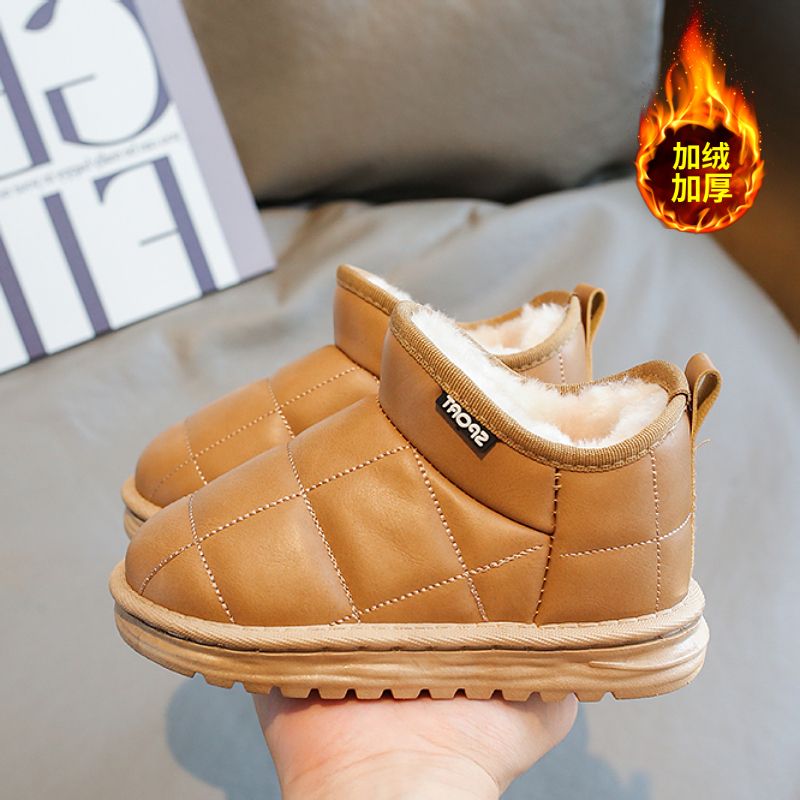 儿童雪地靴2023冬季新款男童加绒加厚短棉靴防水防滑女童保暖棉鞋