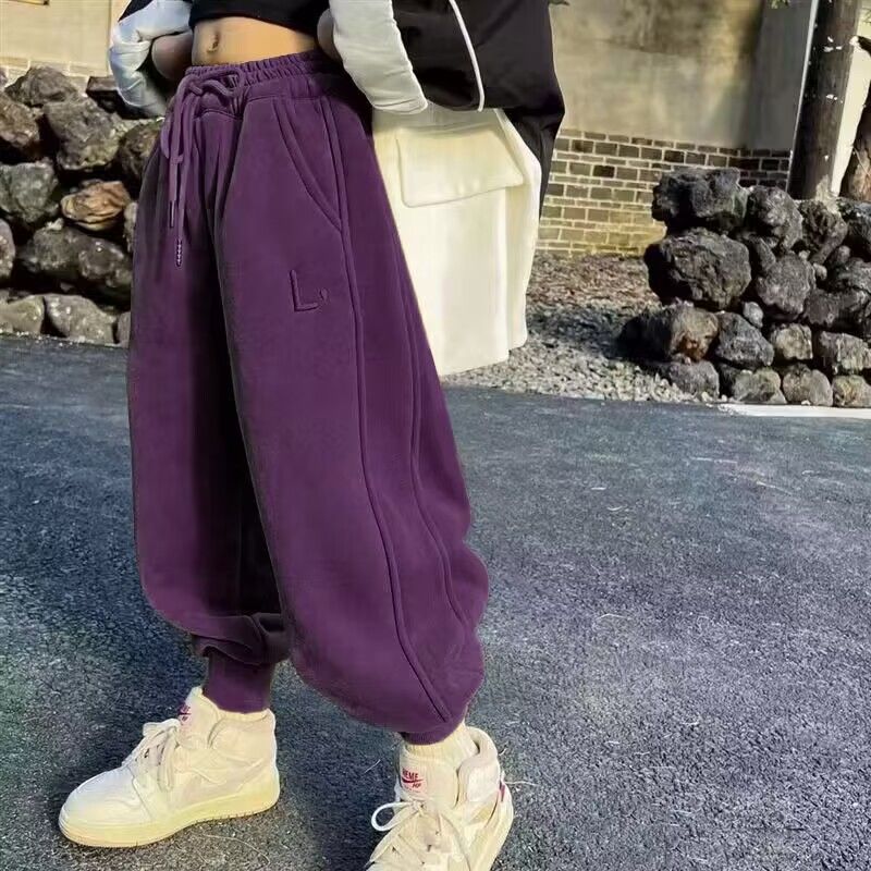 巴菈拉女童加绒裤子冬季2023新款中大童一体加厚儿童冬款运动裤BN